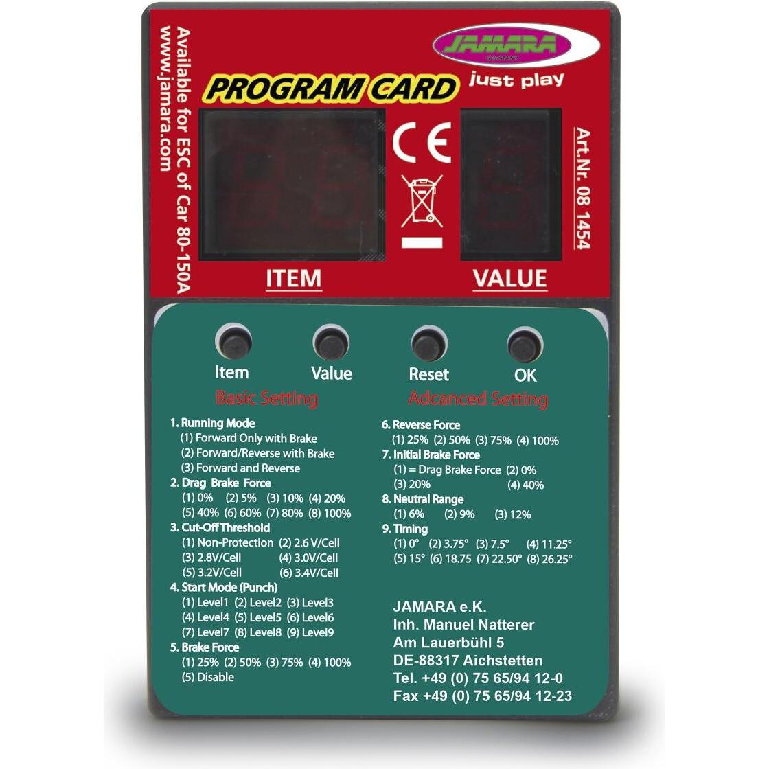 Thumbnail - Jamara Programmierkarte CR 60+80+150A