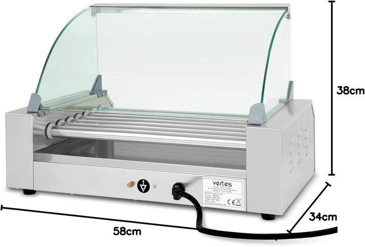 Immagine prodotto Vertes Gastro Hot Dog Maker mit Heizzonen und Glasabdeckung