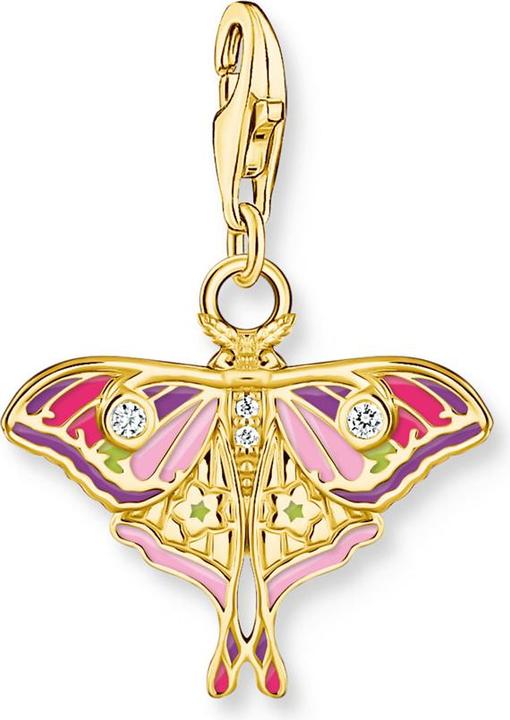 Produktbild Thomas Sabo Charm-Anhänger bunter Nachtfalter vergoldet (Emaille, Silber 925)