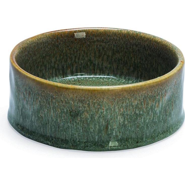 Meilleurs prix pour 2x1200 ml, Ø18x7 cm écuelle en céramique pour chien Designed by Lotte, verte