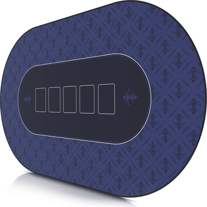 Actual product image CSL Poker mat, large desk pad 1000x600mm, oval poker table pad for card games, blue