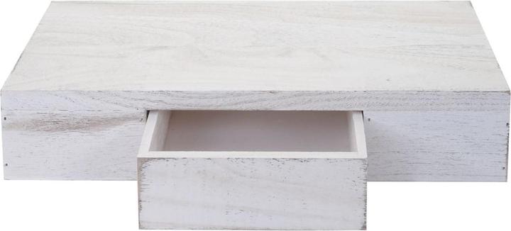 Immagine prodotto Mendler Mensola da parete Oise, mensola sospesa con cassetto, 40 cm - bianco shabby (40 x 25 x 8 cm)