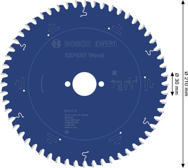 Produktbild Bosch Professional Zubehör Kreissägeblatt Expert for Wood, 210 x 30 x 2,4 mm, 56