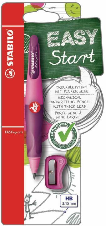 STABILO EASYergo ergonomischer Druck-Bleistift für Rechtshänder HB (3.15 mm, HB, 1x)