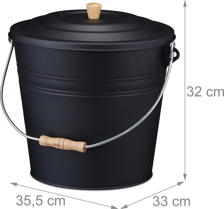 Actual product image Relaxdays Ash bucket (35.5 x 33 x 32 cm)