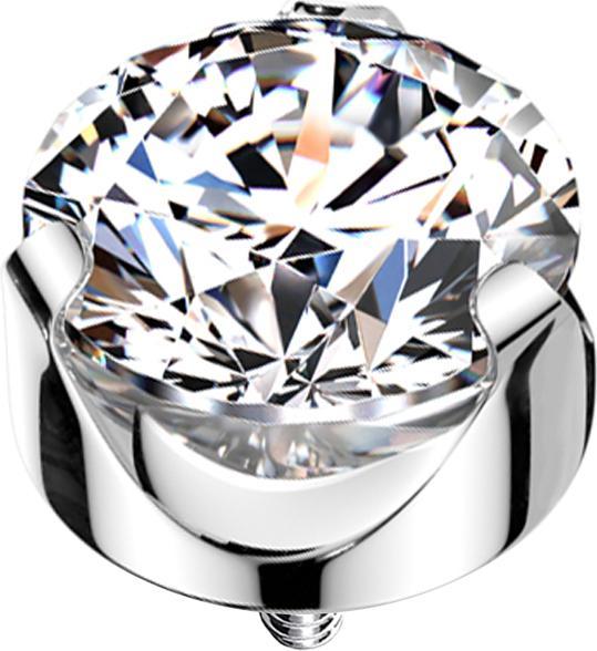 Produktbild Star Piercing Dermal Anchor silber flach Kristall silber gefasst (ohne Messing, Titan)