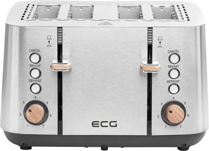 Actual product image ECG ST 4767 Timber toaster, 4 toasting compartments, 7 heating intensity levels, defrost and reheat