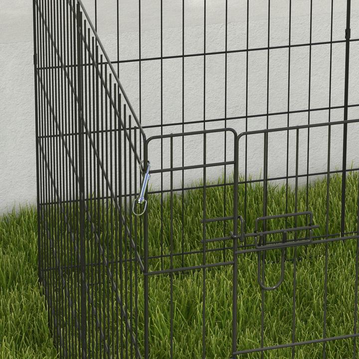 Actual product image PawHut Welpenauslauf Metall Schwarz