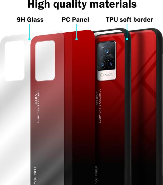 Actual product image Cadorabo TPU 2 colors glass envelope (Vivo V21)