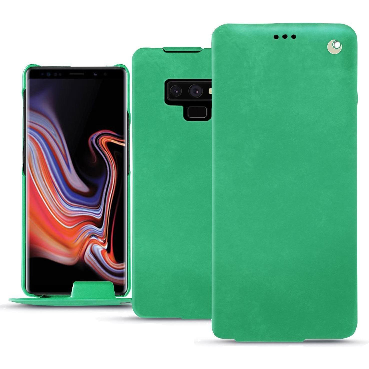 Noreve Lederschutzhülle vertikal (Samsung Galaxy Note 9), Smartphone Hülle, Grün