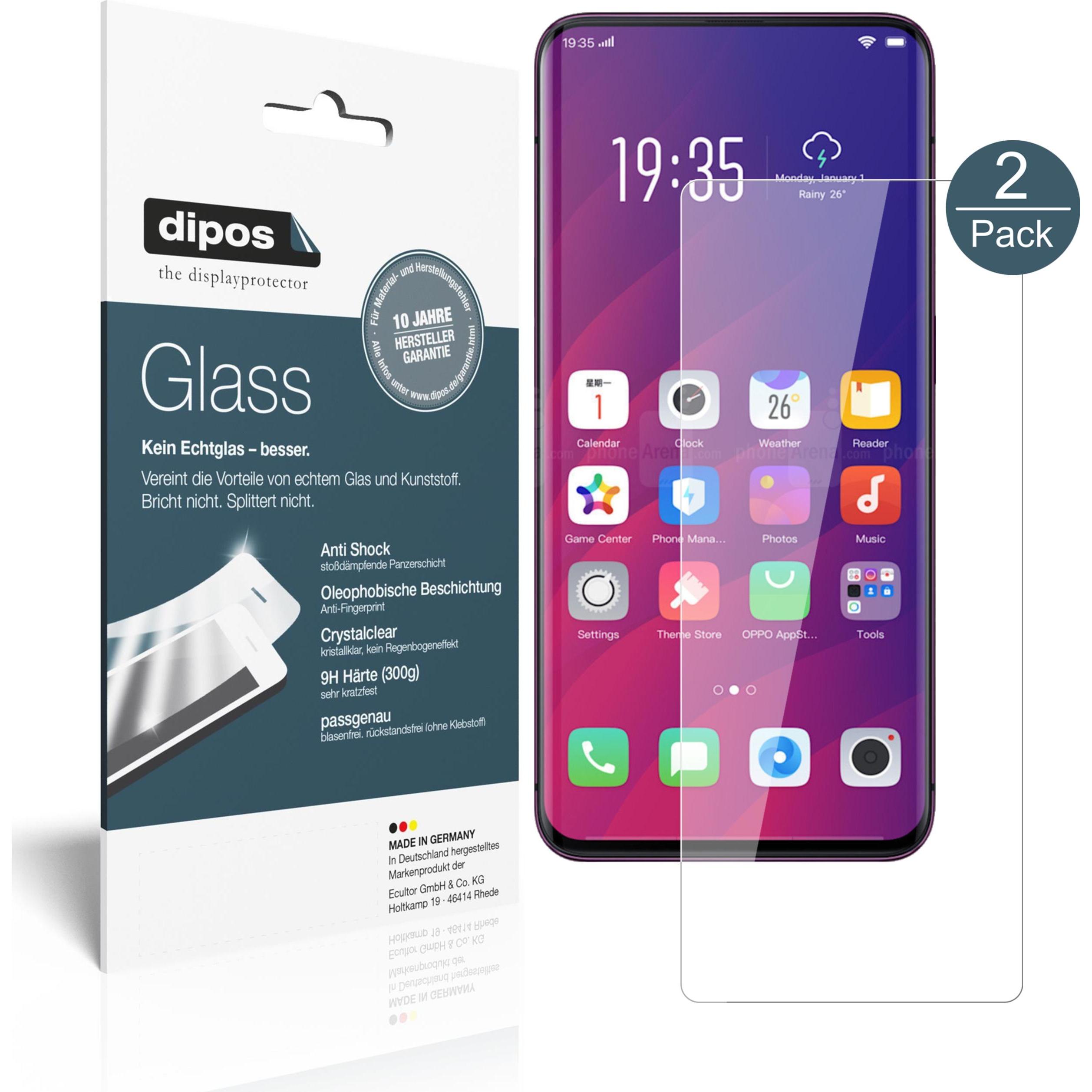 Dipos Displayschutz Anti-Shock (1 Stück, Oppo Find X), Smartphone Schutzfolie, Transparent