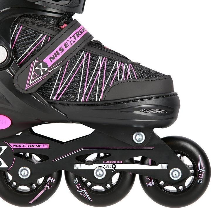 Produktbild Nils Rollschuhe/Hockey-Skates NH11912 schwarz-rosa - PU76 mm/82A (M 35-38) (37)