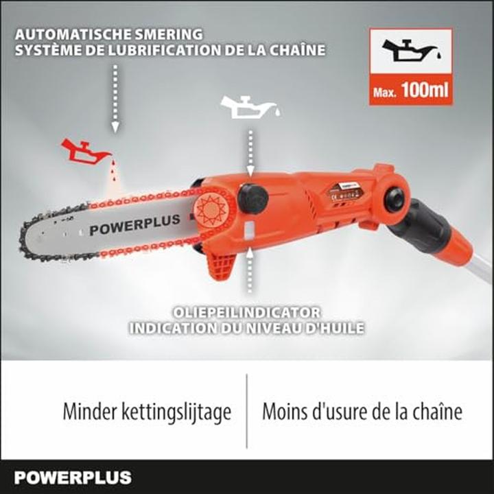 Produktbild Powerplus Dual Power Kettensäge teleskopisch 40V 250mm - exkl. Akku und Ladegerät - 1 Acc. (Akku Kettensäge)