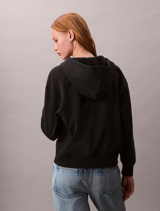 Image du produit Calvin Klein Sweat à capuche avec fermeture éclair logo archive en molleton français (M)