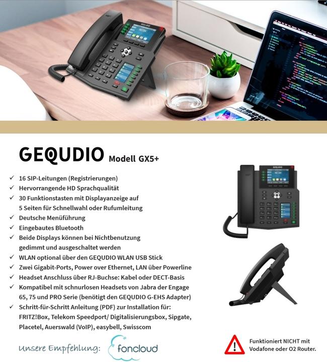 Immagine prodotto Gequdio Telefono IP GX5+ con alimentatore