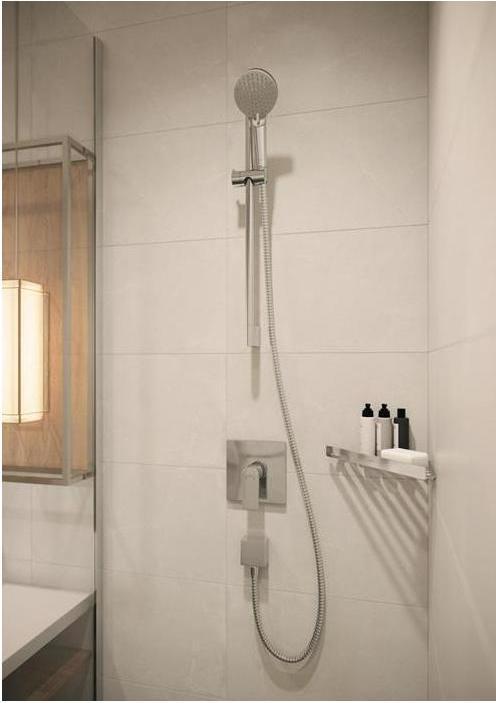 Actual product image hansgrohe HG hose connector FIXFIT SQUARE with backflow preventer chrome