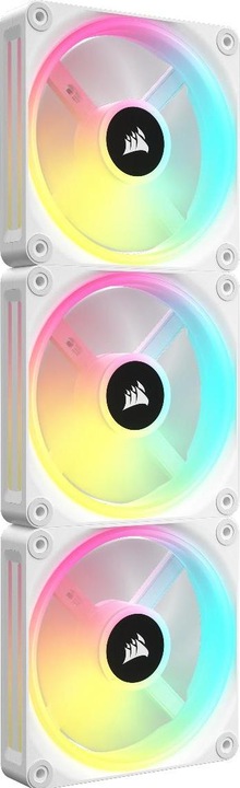 Actual product image Corsair iCUE LINK QX120 RGB 120 mm PWM fan (white, starter kit) (120 mm, 3 x)
