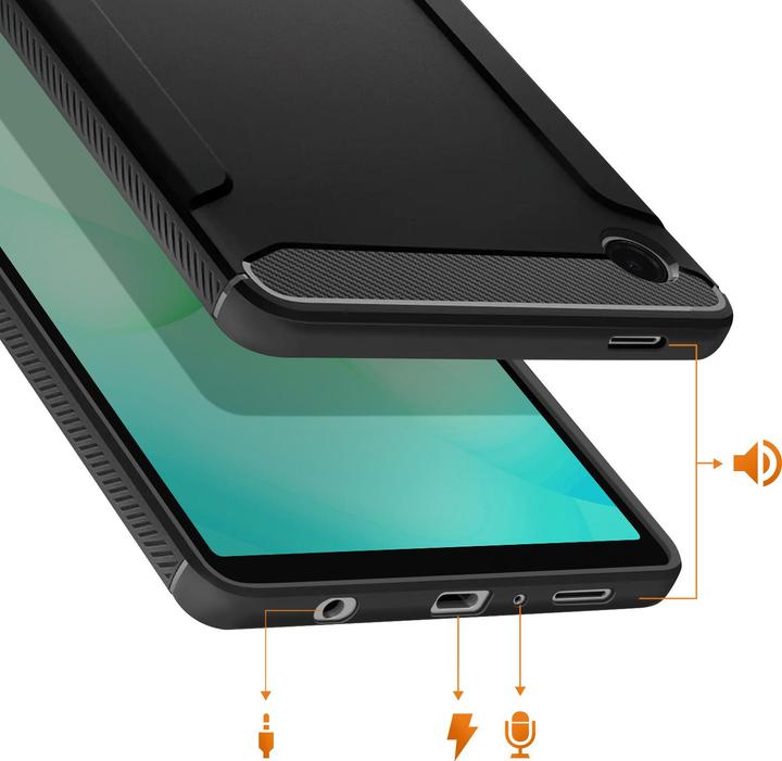 Actual product image Spigen - Rugged Armor - Samsung Galaxy Tab A11 - Matte Black (Samsung Galaxy Tab A11)