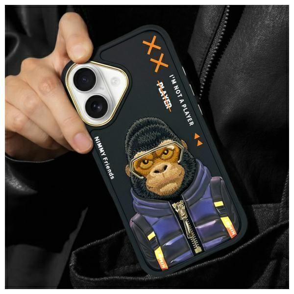 Produktbild Metelli Nimmy case iPhone 16 6.1" black Cool&Cute 2.0 Monkey (Apple iPhone 16)