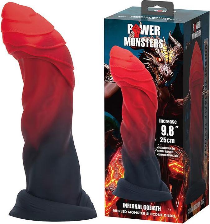 Power Monsters Infernal Goliath – Rippled Monster Dildo – 25 cm – Mix Color