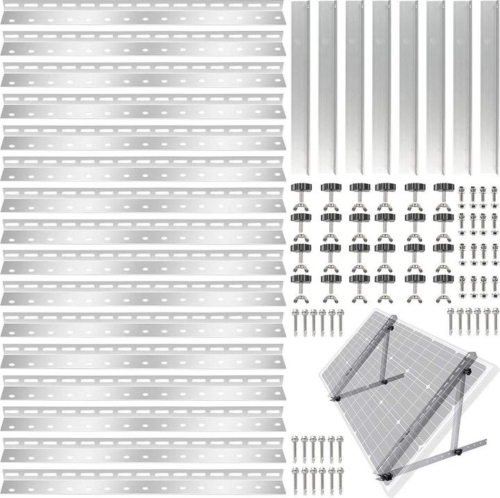 Image du produit Revolt Lot de 4 supports réglables pour panneaux solaires en aluminium