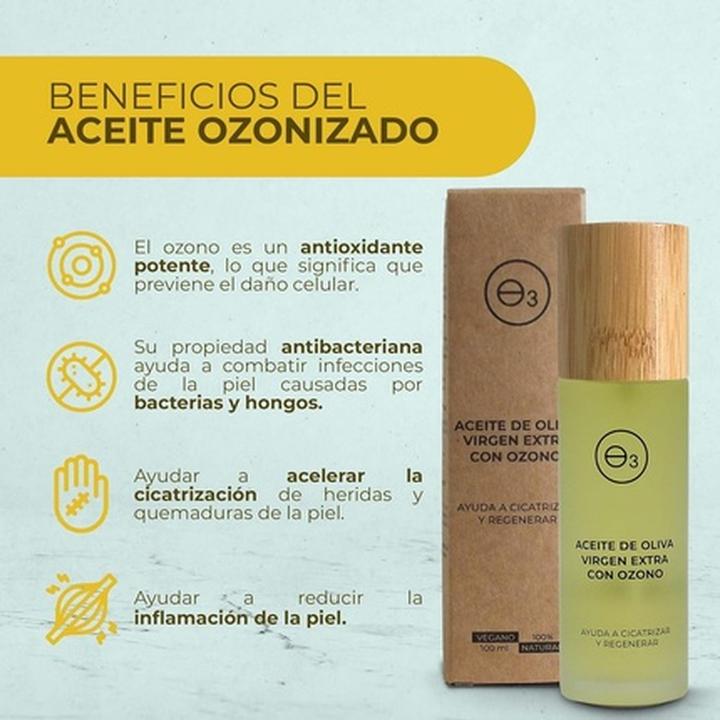 Actual product image Ozono Dor OZONE D'OR Ozonated Oil 100ml Organic Extra Virgin Olive Moisturising and Regenerating the Skin (Body oil, 100 ml)