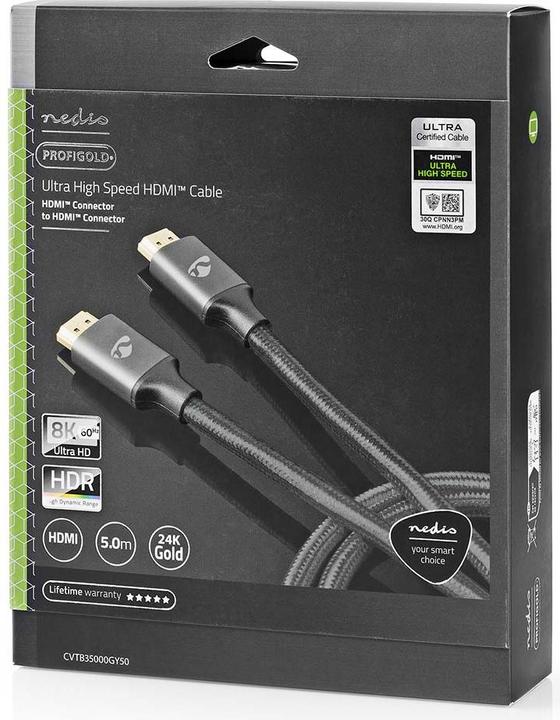 Produktbild Nedis Ultra High Speed ​​HDMI ™ -Kabel | HDMI™ Stecker | HDMI™ Stecker | 8K@60Hz | 48 Gbps | 5.00 m (5 m, HDMI, 2.1)