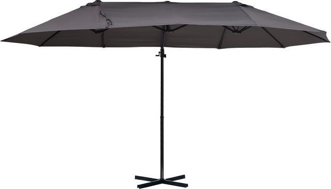 Swisshandel24 Doppelampelschirm, Kurbel Metall Dunkelgrau 440 x 270 x 250 cm (2.70 m)