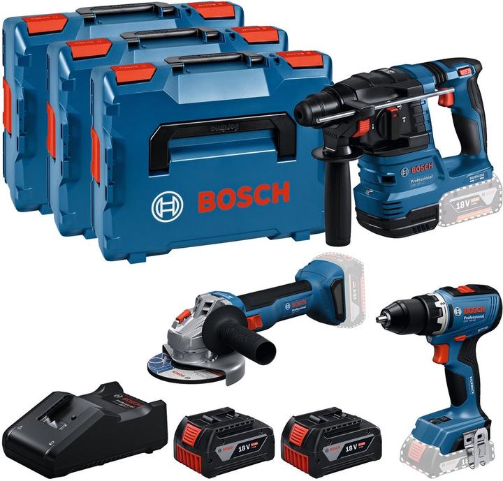Image du produit Bosch Professional Bosch 18V Profi-Set (GSR+GBH+GWS+2xGBA,GAL3xLC)