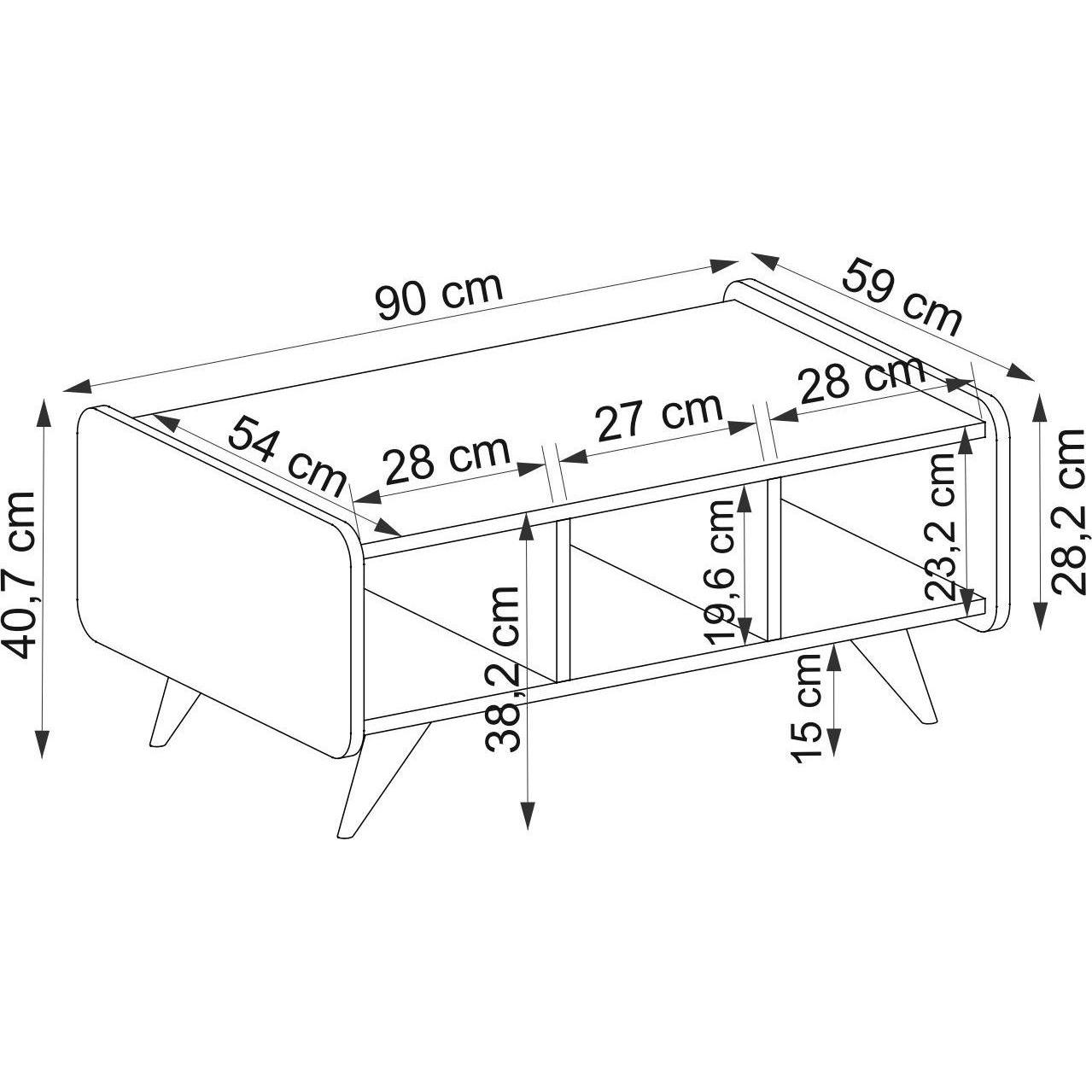 Thumbnail - Kalune Design, Couchtisch + Beistelltisch, Mindy (90 x 59 x 40.7 cm)