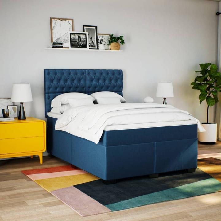 Produktbild vidaXL Bo x springbett mit Matratze 140 x 200 cm Stoff (140 x 200 cm)