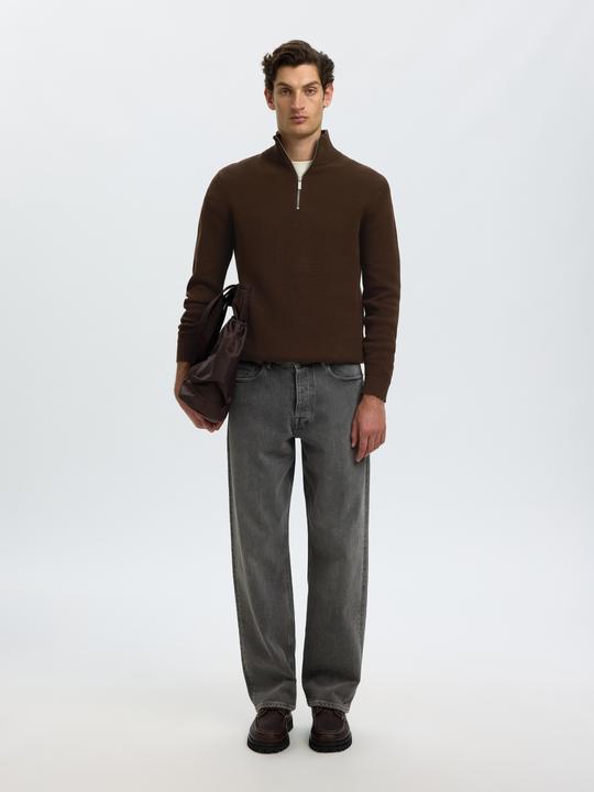 Actual product image Selected Slhdane Ls Knit Structure Half Zip Noos (XL)