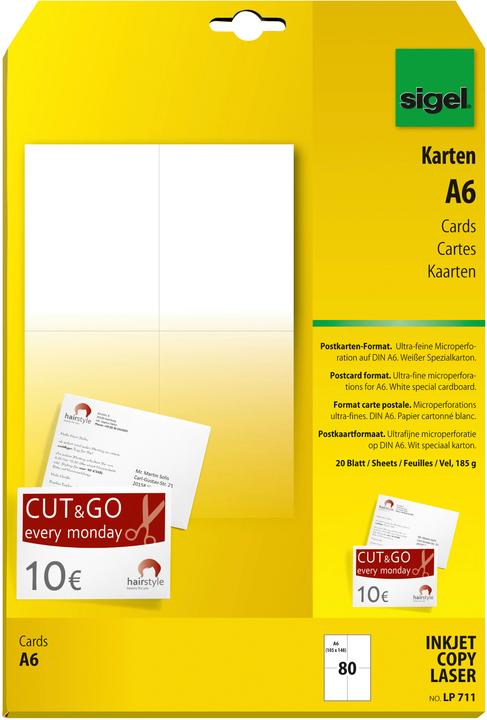 Produktbild Sigel Postkarten (A6, 185 g/m²)