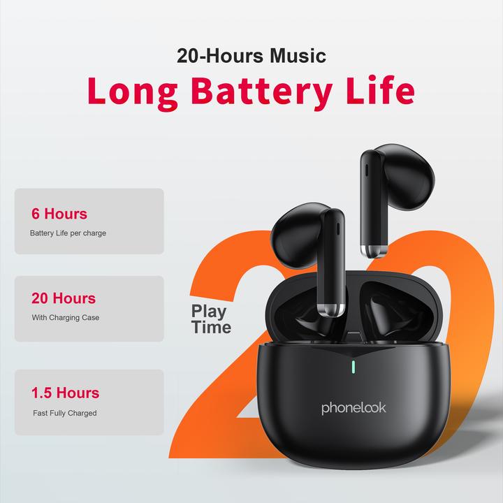 Produktbild PhoneLook Pods 2 Kabellose TWS Bluetooth 5.3 ENC Headset + Lade Case (NC, 20 h, Kabellos)