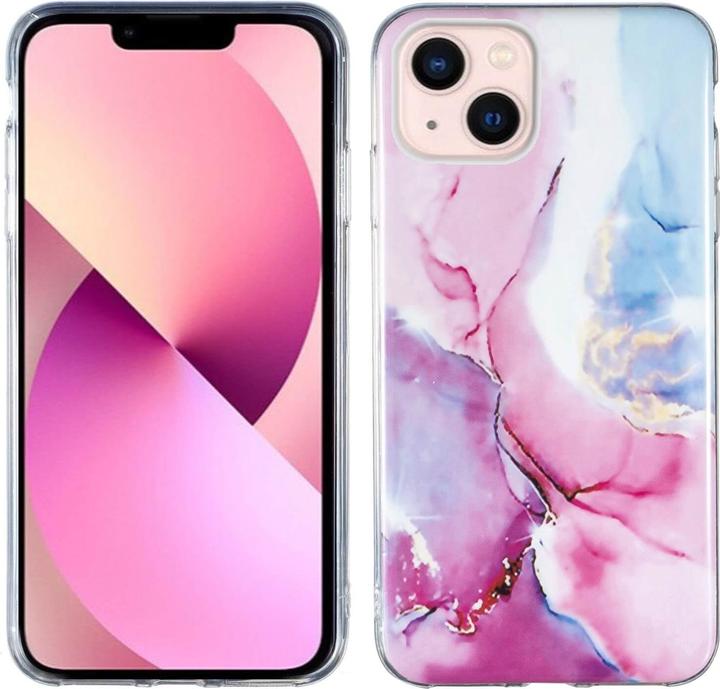 Produktbild Cover-Discount iPhone 14 - Silikon Gummi Case Pink Marble (Apple iPhone 14)