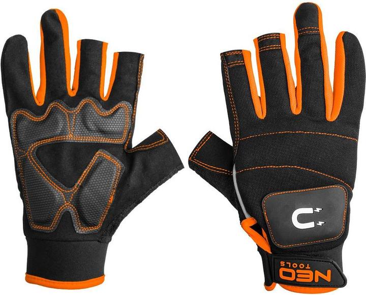 Neo Tools Gants de travail magnétiques, sans doigts, taille 10 ". (10)