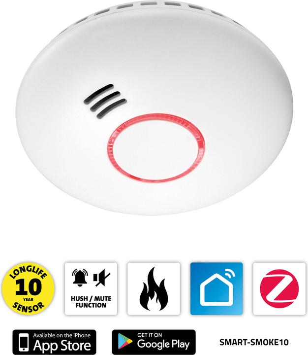 Actual product image Alecto SMART-SMOKE10 Smart Zigbee Rookmelder - 10 jaar sensor - Voldoet aan Europese norm EN14604 - Wit