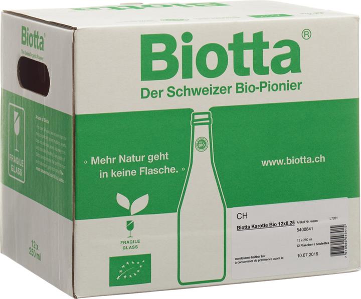 Image du produit Biotta Jus de carotte bio (12 x 25 cl)