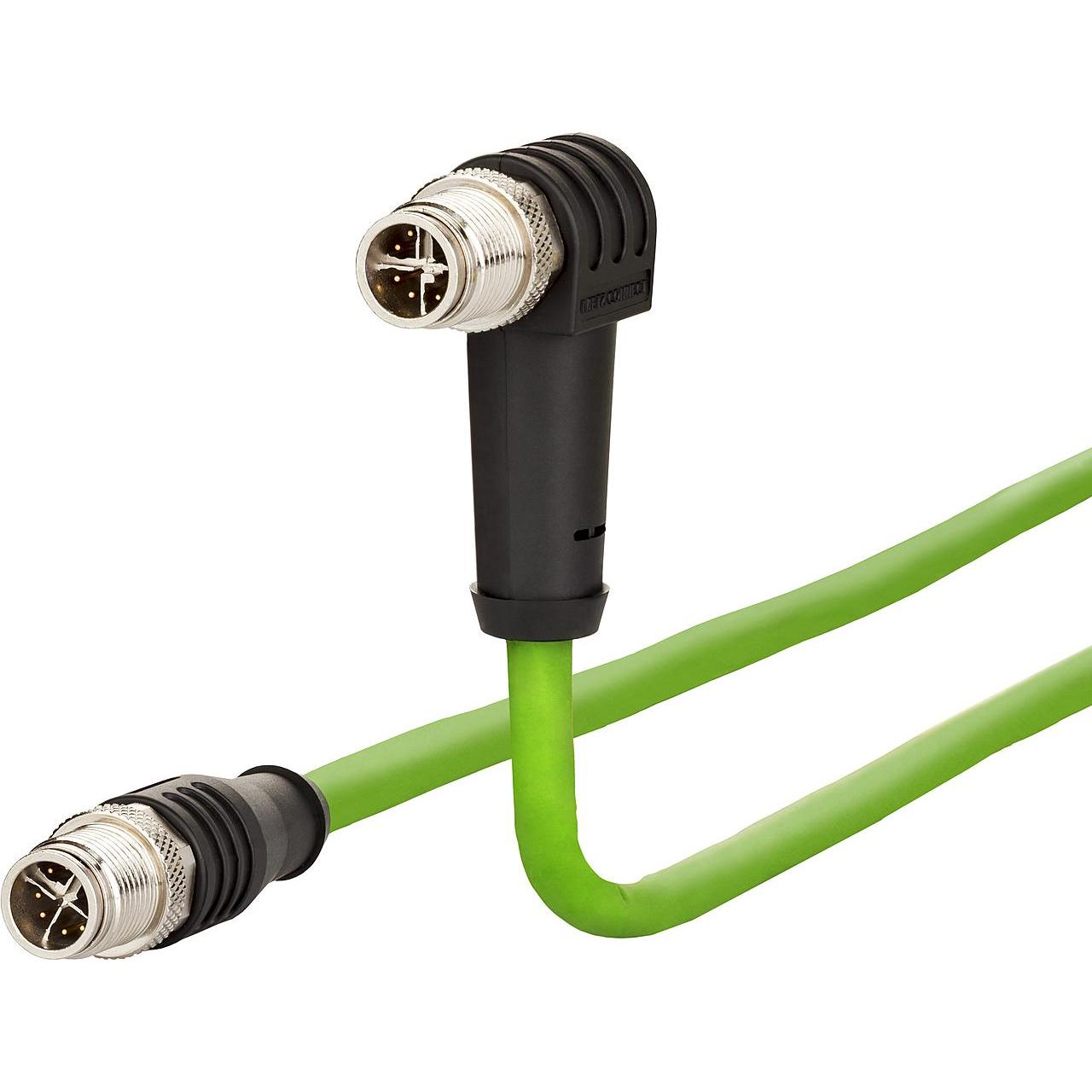 Metz Connect 142M2X1B050 - 5 m - Cat6a - M12 - M12 - Grün (S/FTP, CAT6a, 5 m), Netzwerkkabel