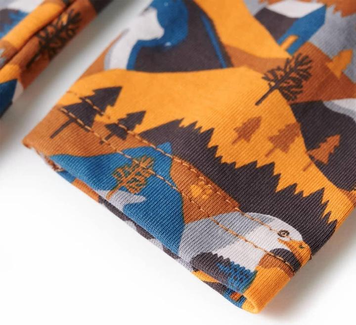 Produktbild vidaXL Kinderpyjama mit Langen Ärmeln Cognac 92,Material: 100 (92)