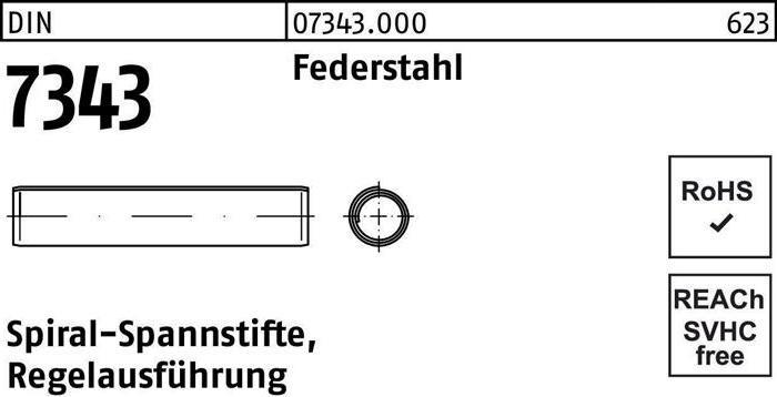 Actual product image Coiled spring pin DIN 7343/ISO 8750 3.5 x 20 spring steel standard version. DIN 7343