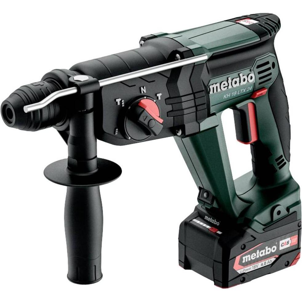 Metabo, Bohrmaschine + Akkuschrauber, KH 18 LTX 24 Akku Kombihammer 18 V 2,1 J SDS plus + 2x Akku 4,0 Ah + Ladegerät + m...