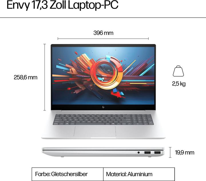 Produktbild HP Envy 17-da0076ng (17.28", Intel Core Ultra 7 155U, 32 GB, 2000 GB, DE)
