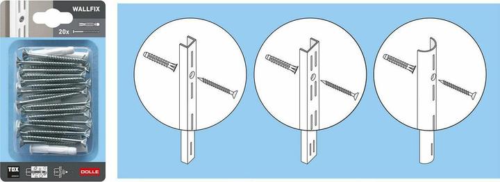 Produktbild Dolle Wandschiene 2-reihig H 995 mm silber