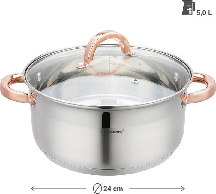 Klausberg Cooking pot (Pot, Stainless steel, 24 x 11.50 cm)