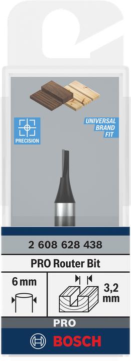 Productafbeelding Bosch Professional Zubehör Groeffrees 6 mm. D1 3,2 mm. L 7,7 mm. G 51 mm