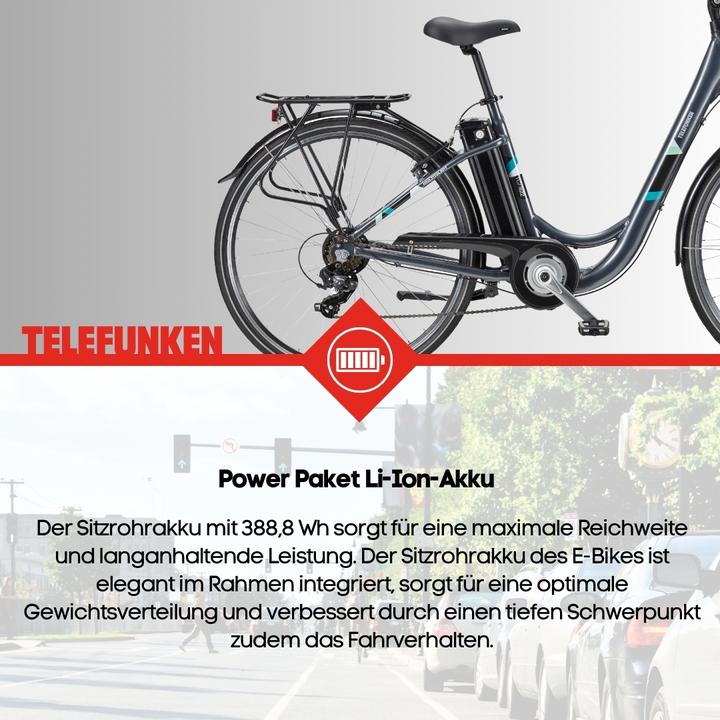 Actual product image Telefunken Multitalent RC822, City E-Bike, Motor power 250 W, Wheel size 28 ", Warranty 24 month(s), Anthracite (49 cm)