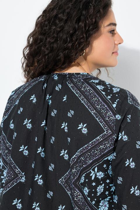 Produktbild Ulla Popken Bluse, A-Linie, Tunika-Ausschnitt, Langarm (58, 60)