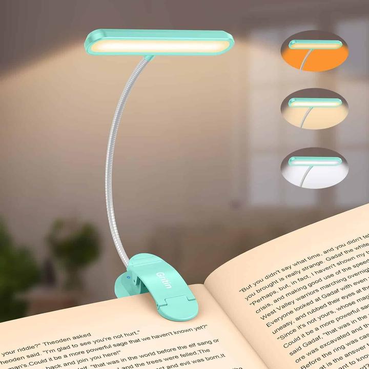 Actual product image Gritin LED reading lamp book clamp