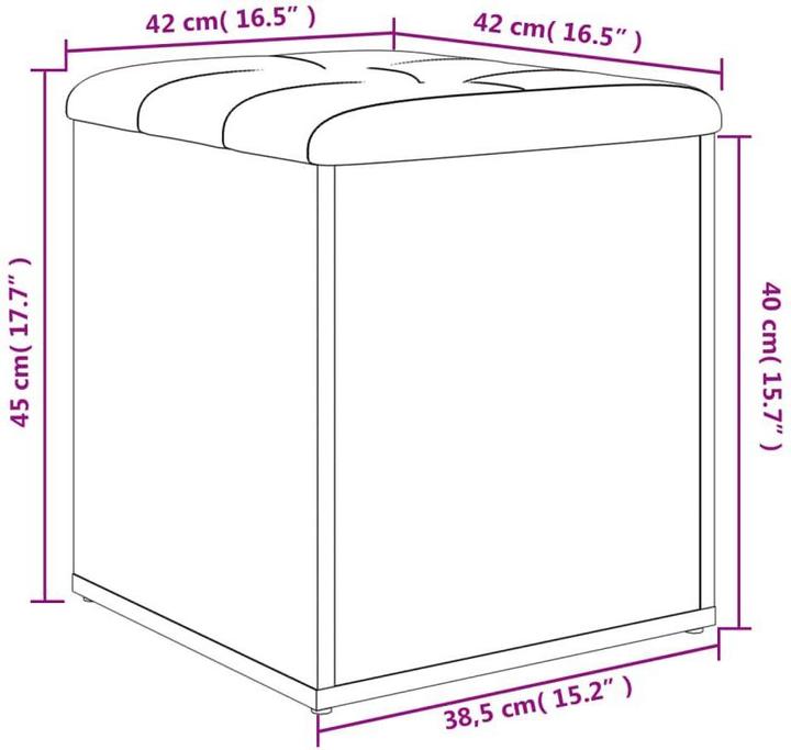 Immagine prodotto VidaXL Panca con contenitore in rovere fumé 42x42x45 cm (42 cm)
